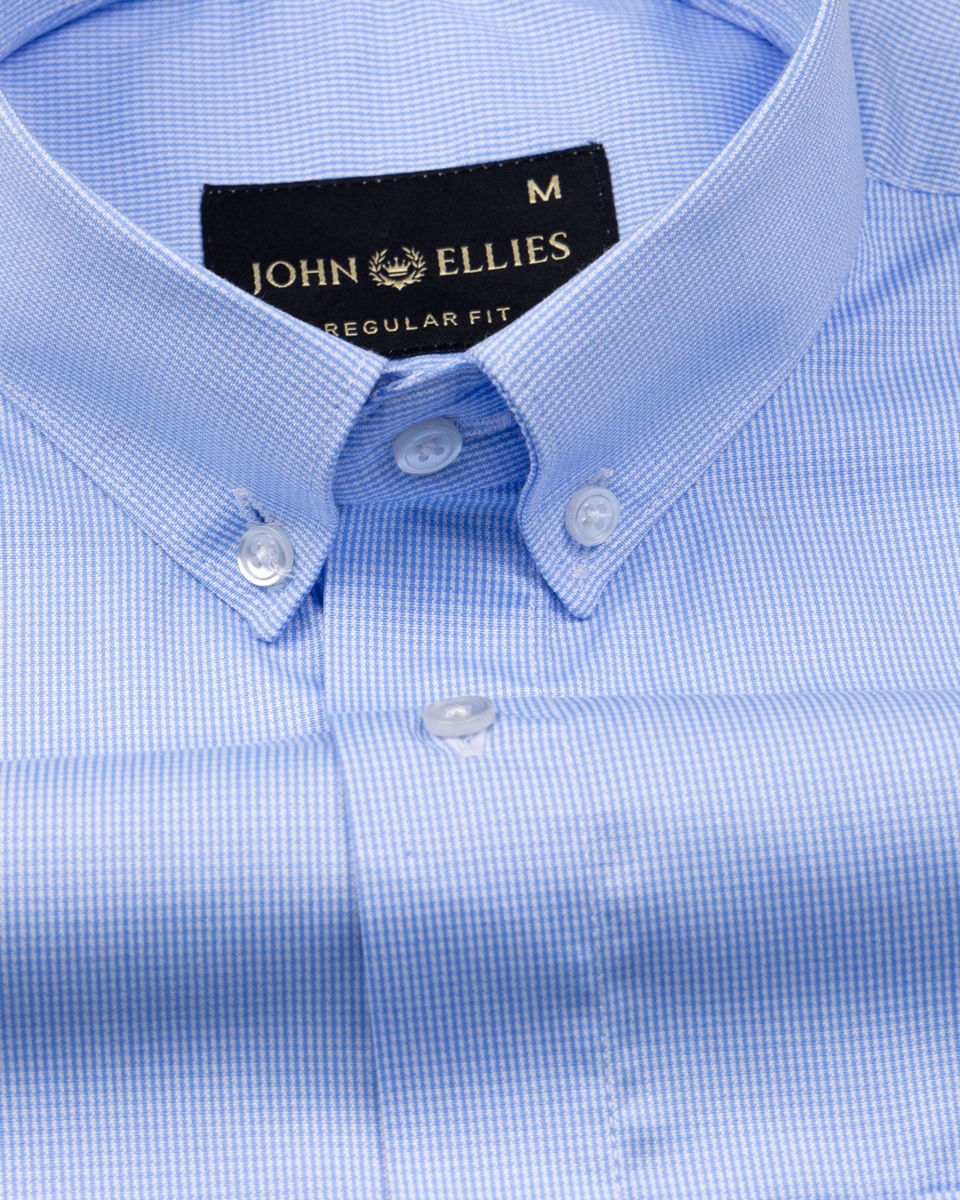 Hadly Blue Houndstooth Button Down Shirt - John Ellies