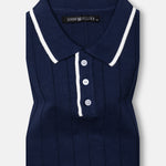 Alberan Navy Blue Cotton Polo T-Shirt - John Ellies