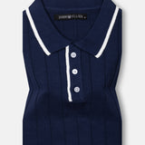 Alberan Navy Blue Cotton Polo T-Shirt - John Ellies