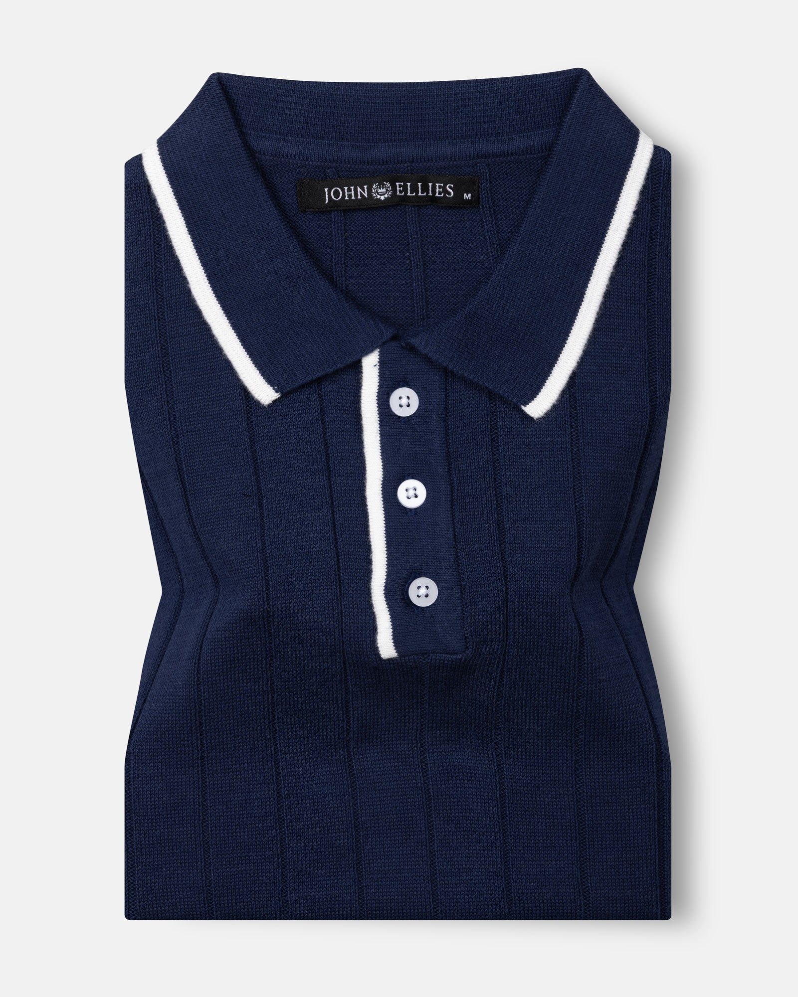 Alberan Navy Blue Cotton Polo T-Shirt - John Ellies