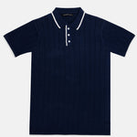 Alberan Navy Blue Cotton Polo T-Shirt - John Ellies