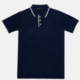 Alberan Navy Blue Cotton Polo T-Shirt - John Ellies