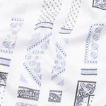 Artistryaegis White and Blue Cotton Printed Shirt - John Ellies