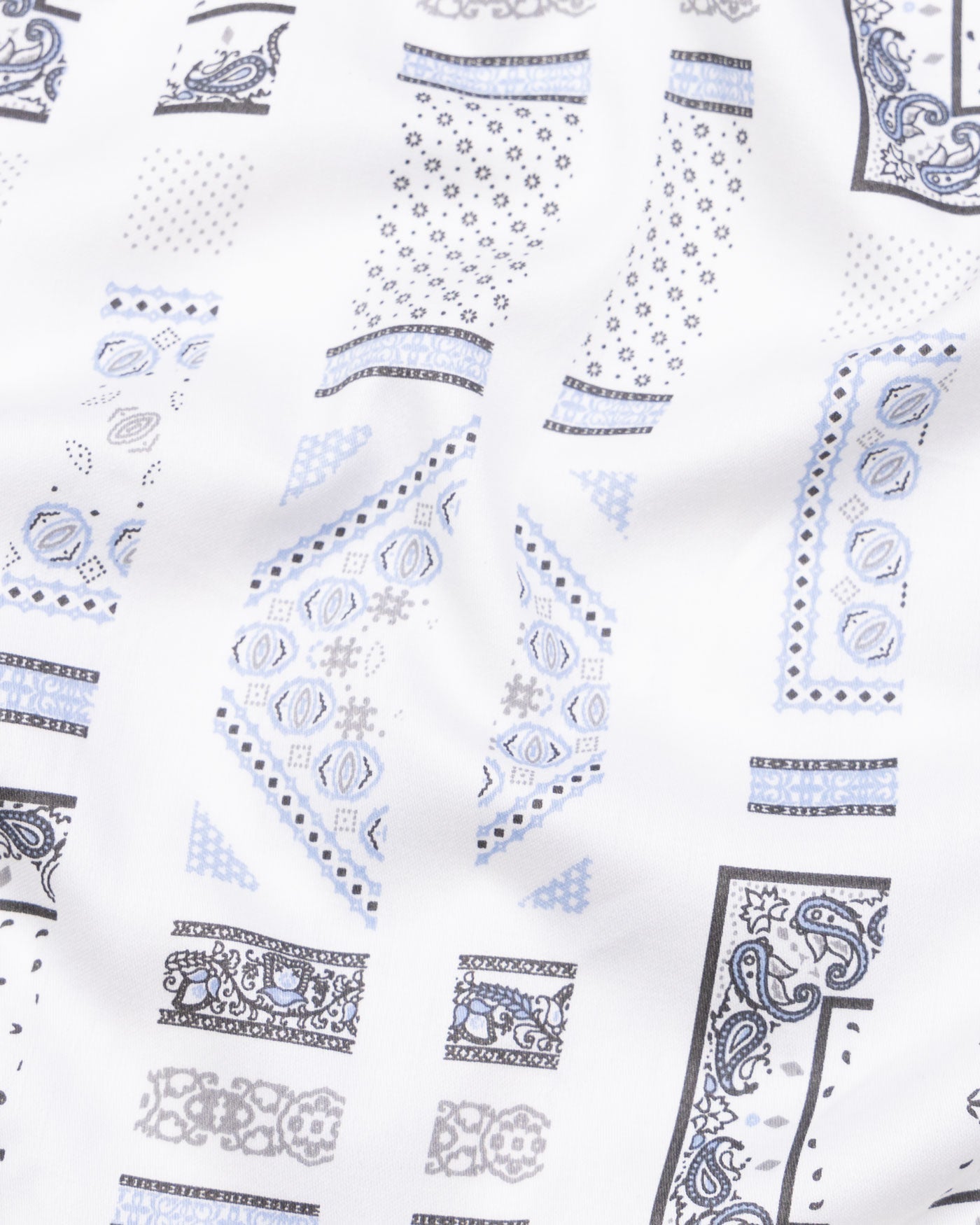 Artistryaegis White and Blue Cotton Printed Shirt - John Ellies