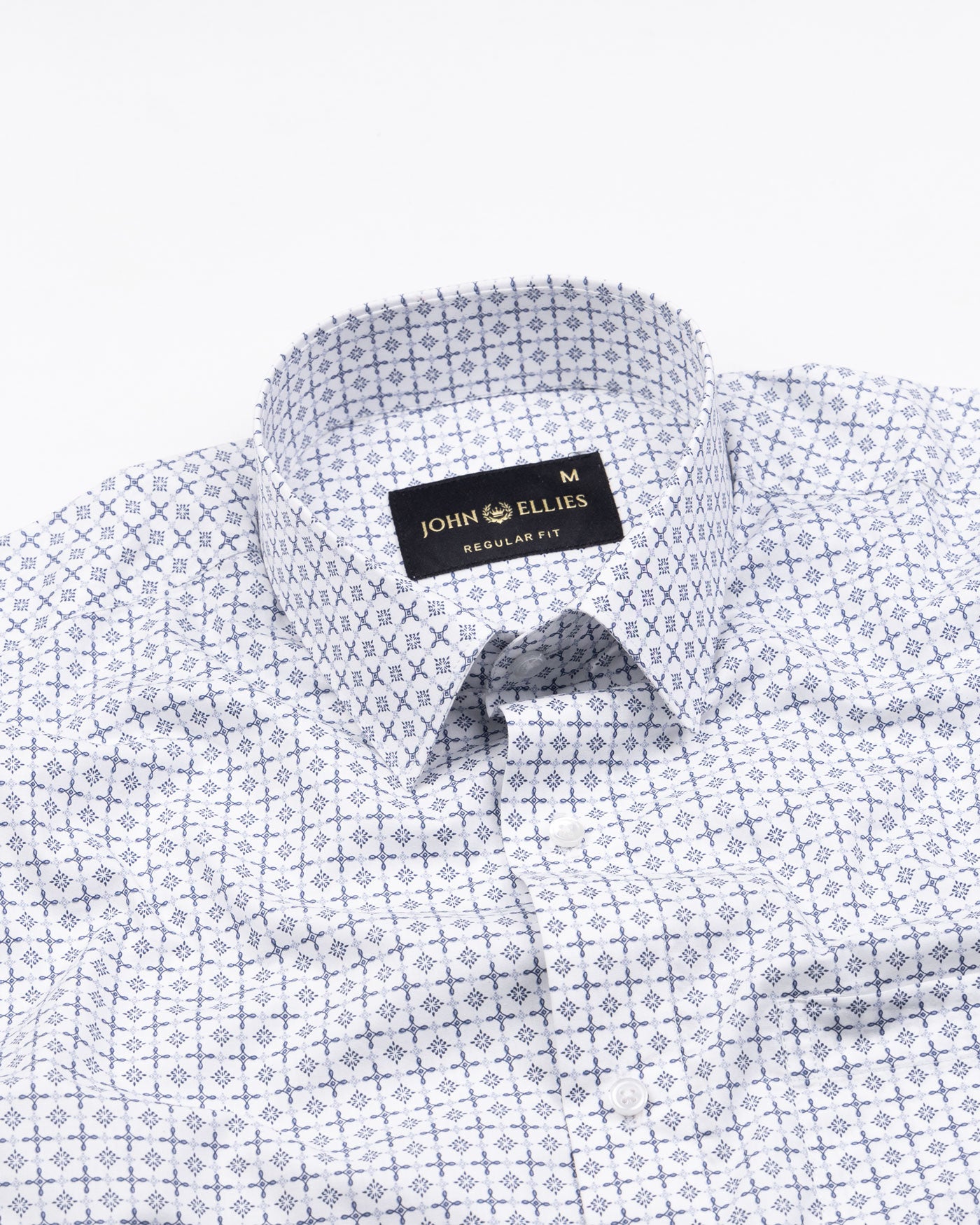 Artistryaegis White Cotton Printed Shirt - John Ellies