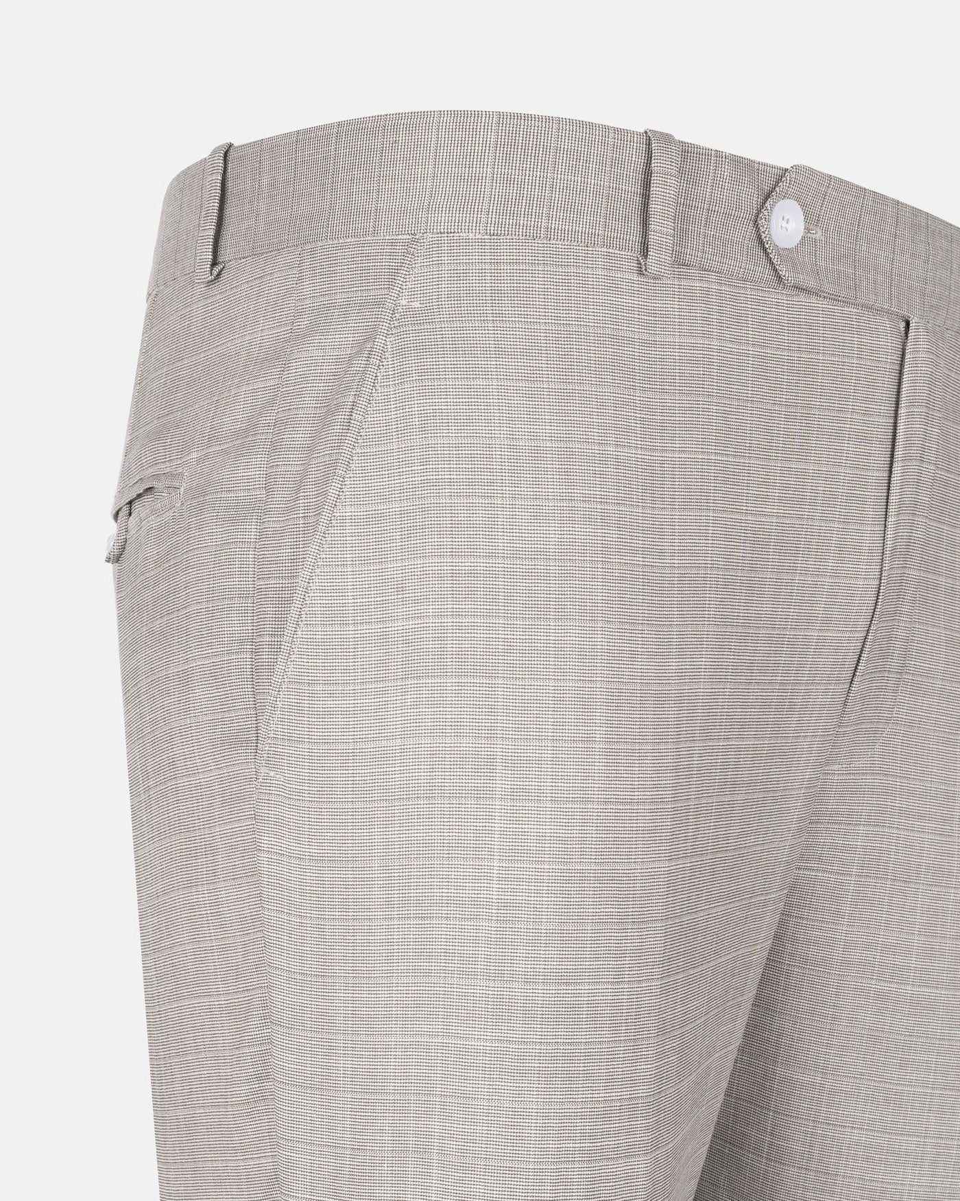 Dranix Cream Checked Cotton Pant - John Ellies