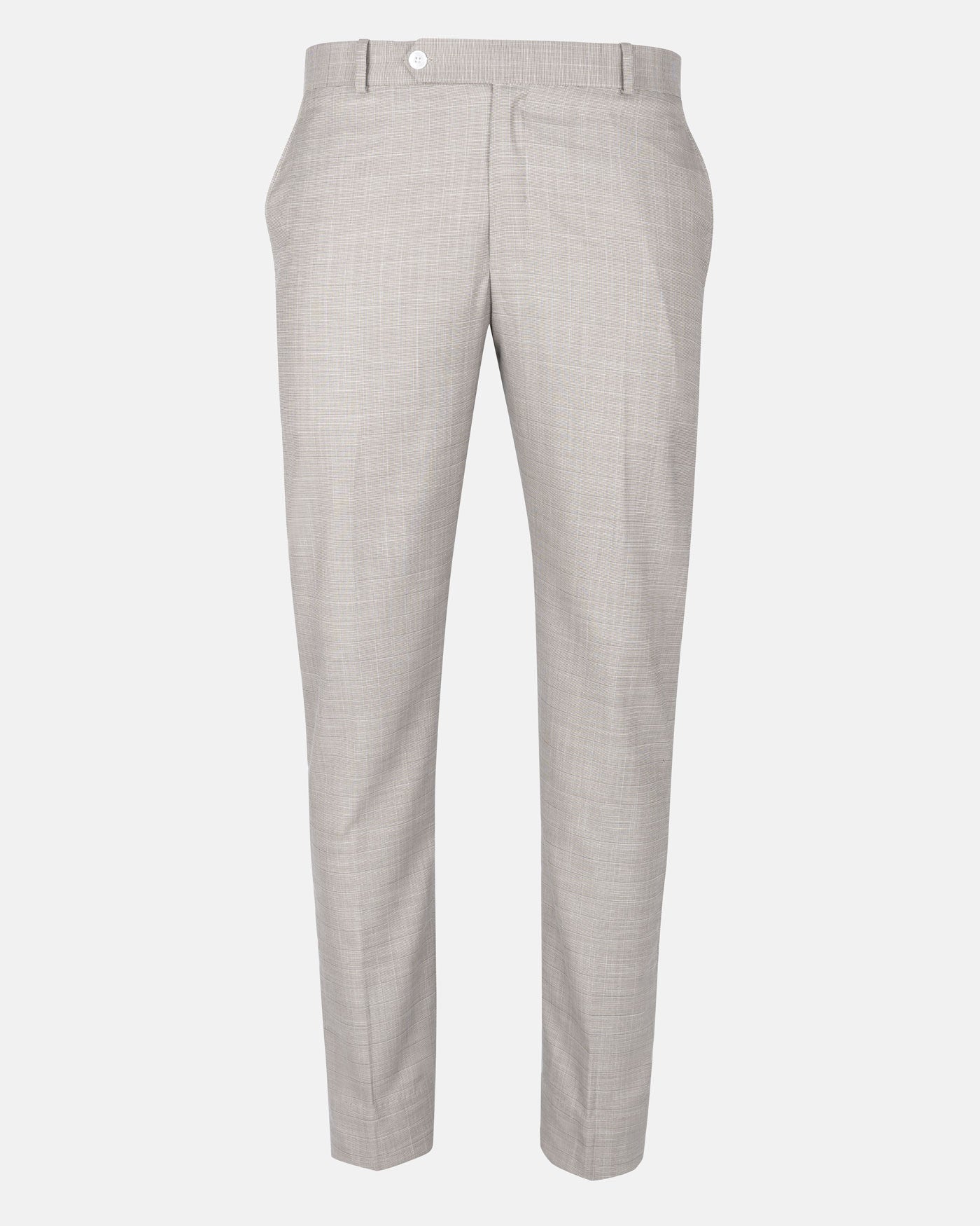 Dranix Cream Checked Cotton Pant - John Ellies