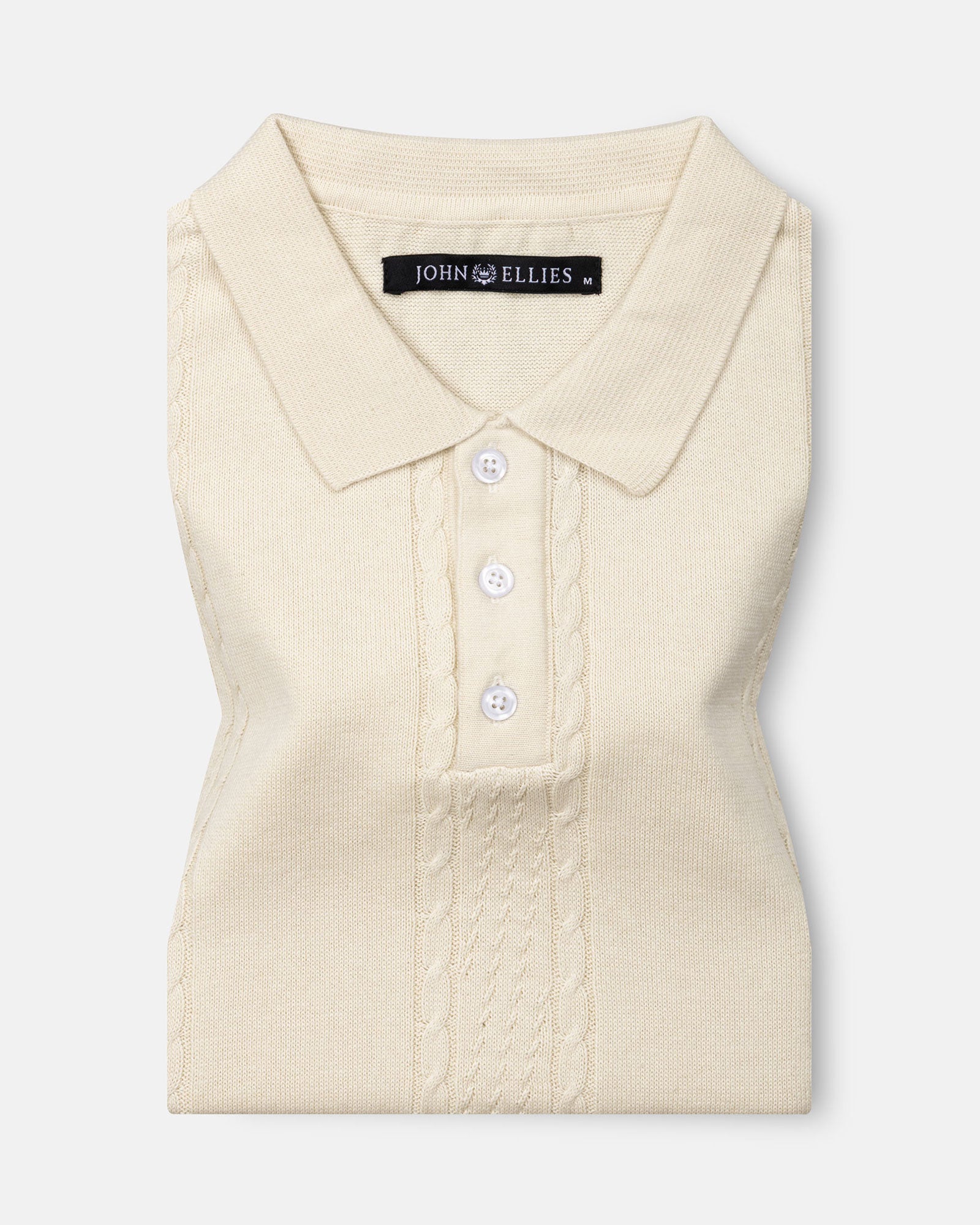 Alberan Cream Cotton Polo T-Shirt - John Ellies