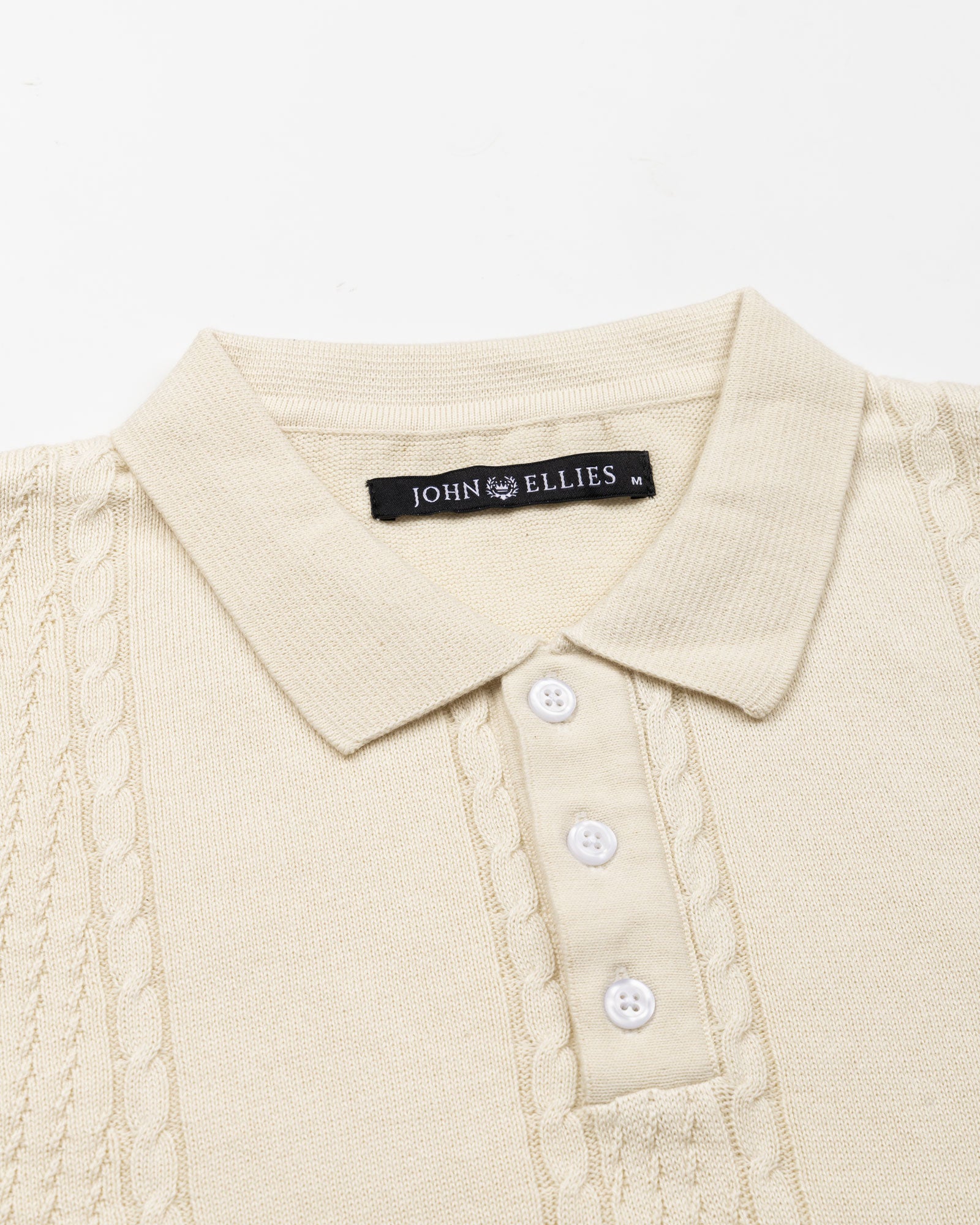 Alberan Cream Cotton Polo T-Shirt - John Ellies