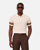 Alberan Cream Cotton Polo T-Shirt