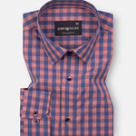 Essen Ruddy Pink and Blue Cotton Check Shirt - John Ellies