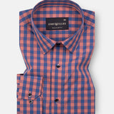Essen Ruddy Pink and Blue Cotton Check Shirt - John Ellies