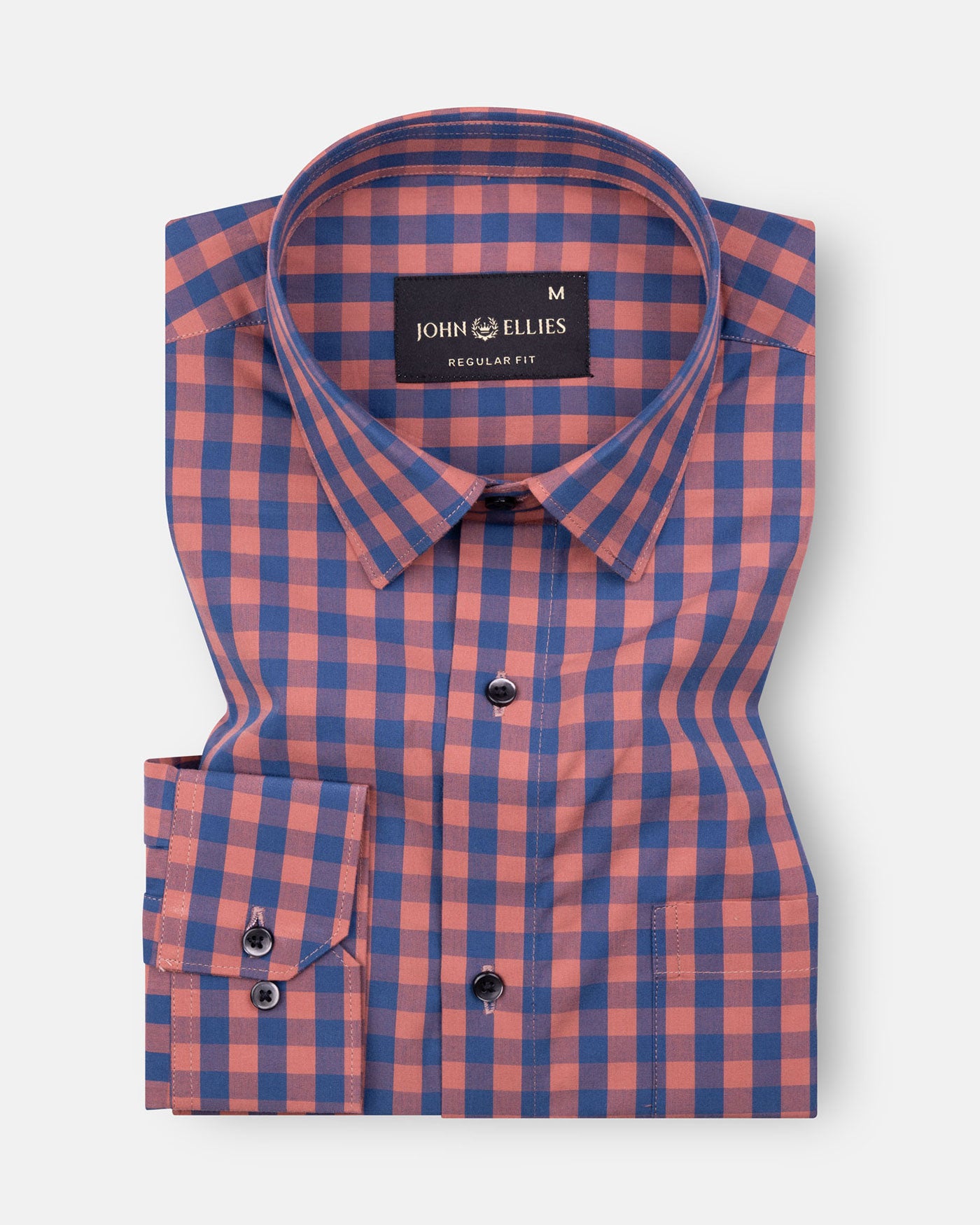 Essen Ruddy Pink and Blue Cotton Check Shirt - John Ellies