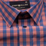 Essen Ruddy Pink and Blue Cotton Check Shirt - John Ellies