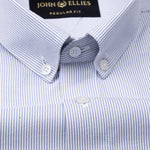 Siento Felix Grey Single Stripe Oxford Cotton Shirt - John Ellies