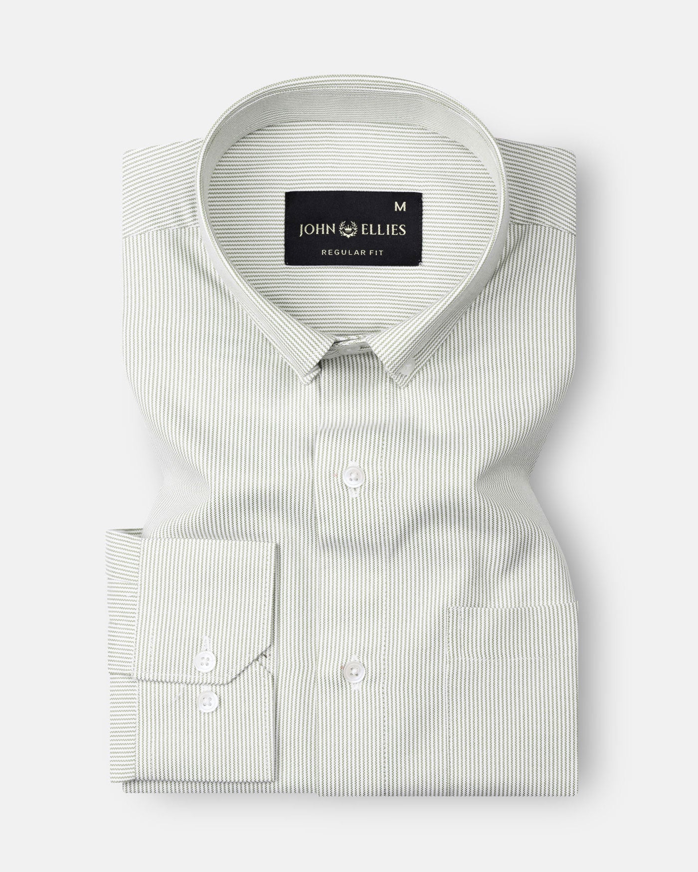 Siento Felix Olive Single Stripe Oxford Cotton Shirt - John Ellies