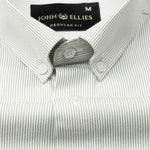 Siento Felix Olive Single Stripe Oxford Cotton Shirt - John Ellies