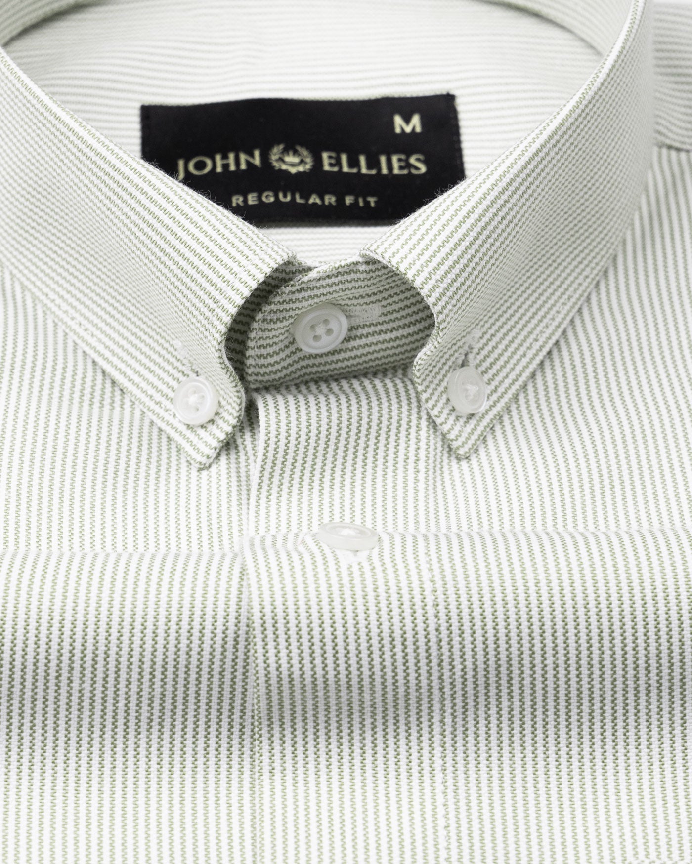 Siento Felix Olive Single Stripe Oxford Cotton Shirt - John Ellies