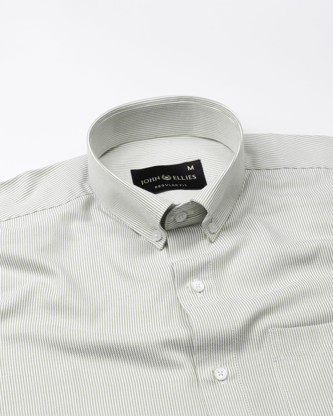 Siento Felix Olive Single Stripe Oxford Cotton Shirt - John Ellies