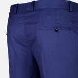 Zernol Blue Formal Cotton Stretchable Pant - John Ellies