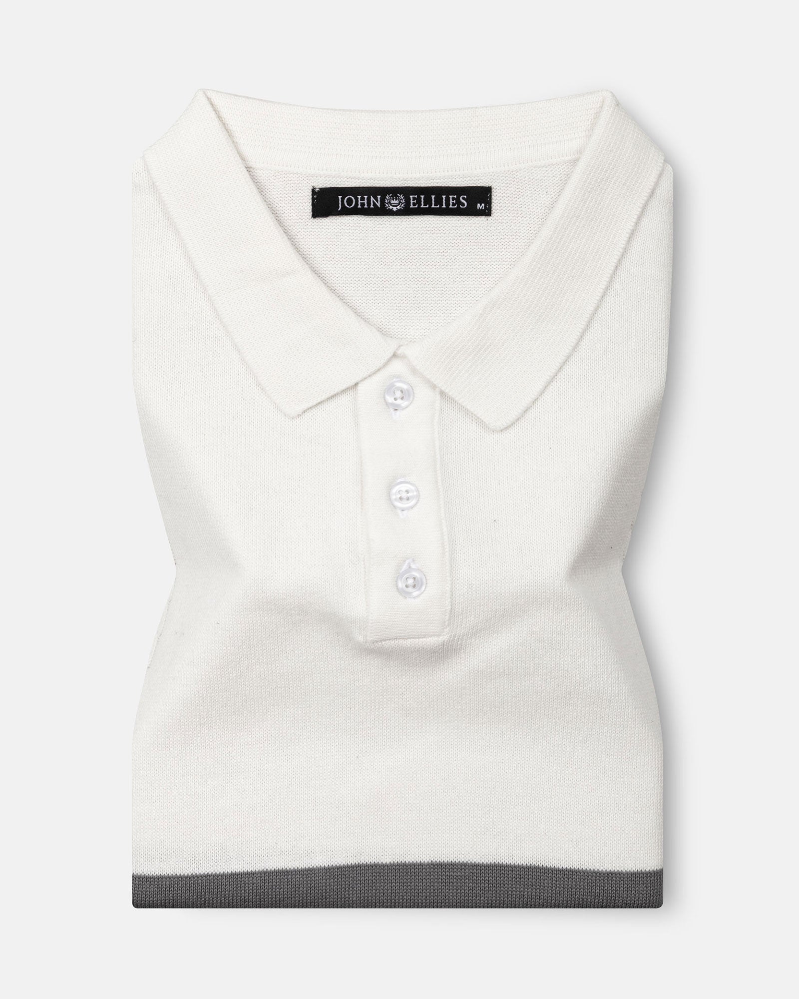 Alberan Black With Grey Cotton Polo T-Shirt - John Ellies