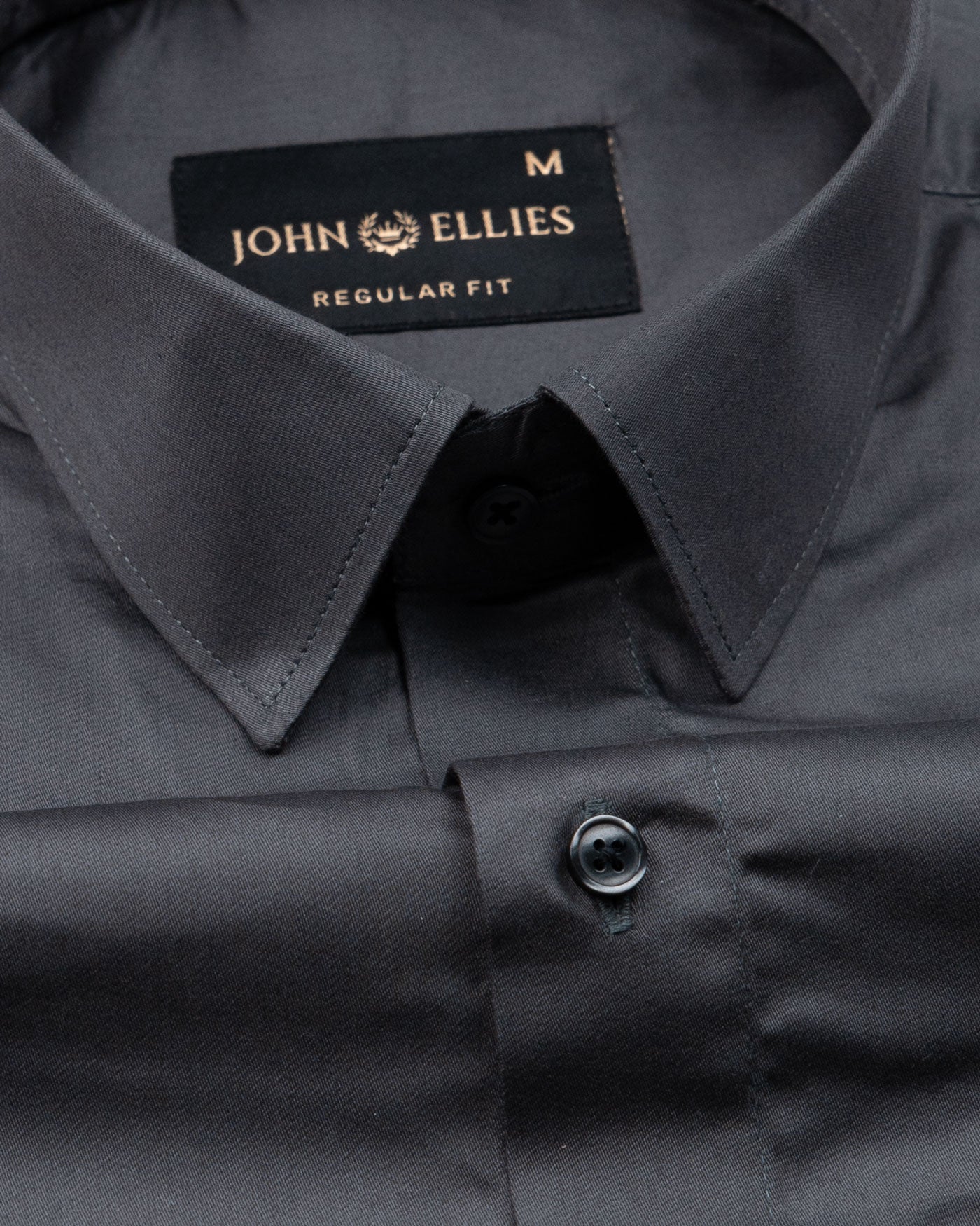 Stark Lead Grey Giza Cotton Shirt - John Ellies