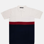 Alberan Navy With Red Cotton Polo T-Shirt - John Ellies