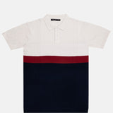 Alberan Navy With Red Cotton Polo T-Shirt - John Ellies