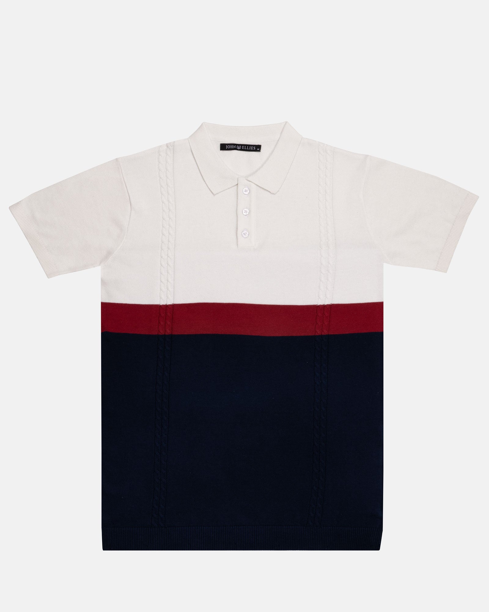 Alberan Navy With Red Cotton Polo T-Shirt - John Ellies