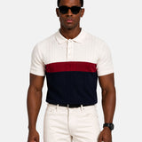 Alberan Navy With Red Cotton Polo T-Shirt