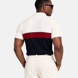 Alberan Navy With Red Cotton Polo T-Shirt