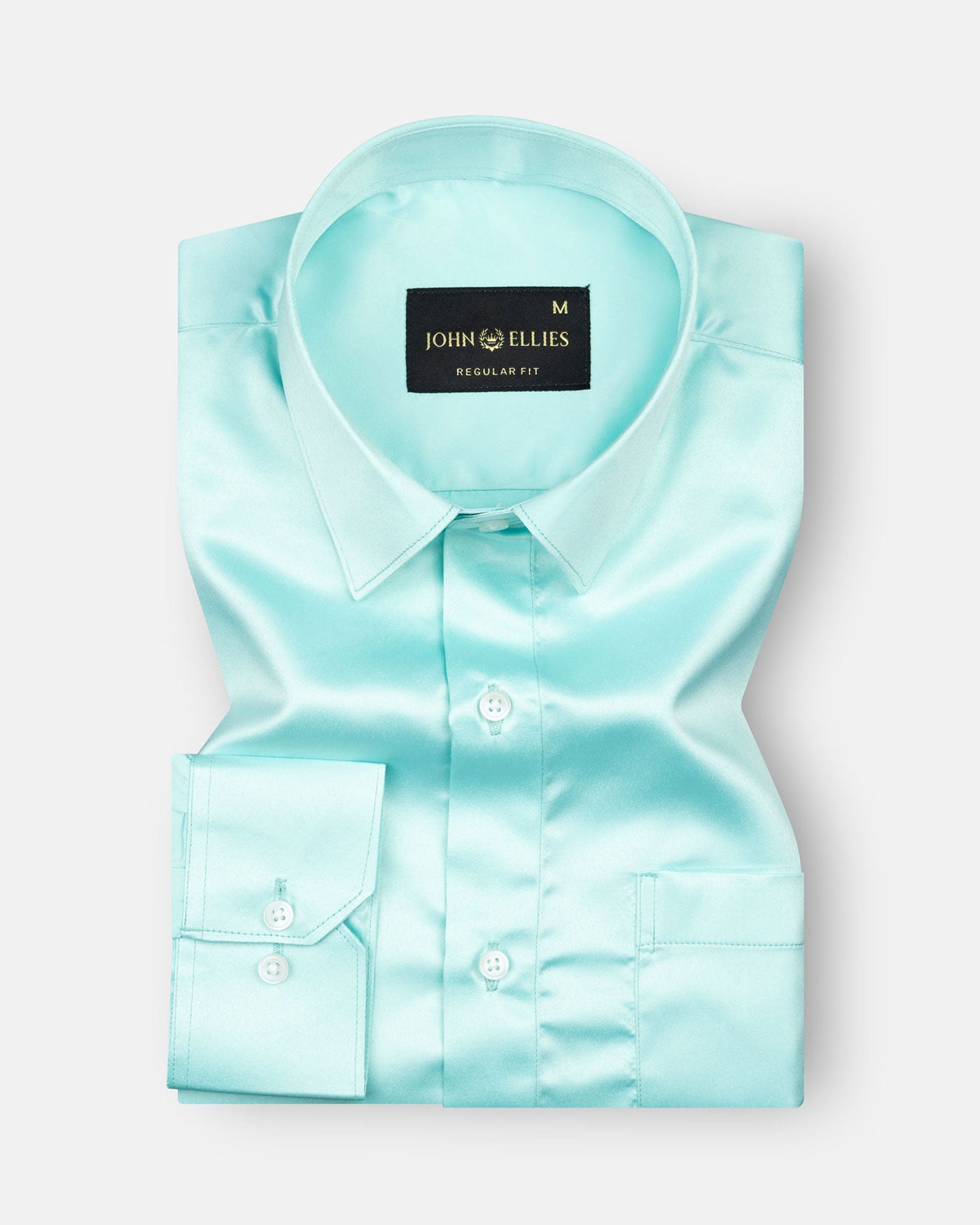 Montor Cruise Teal Premium Satin Men's Shirt - John Ellies