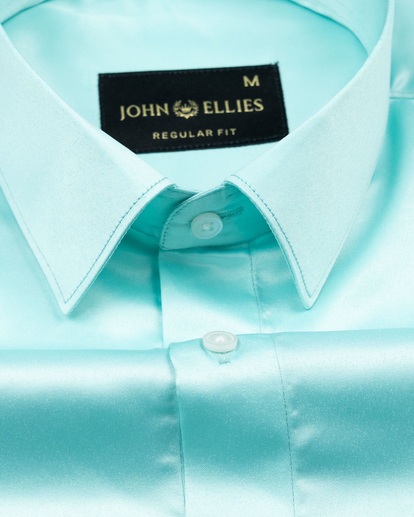 Montor Cruise Teal Premium Satin Men's Shirt - John Ellies