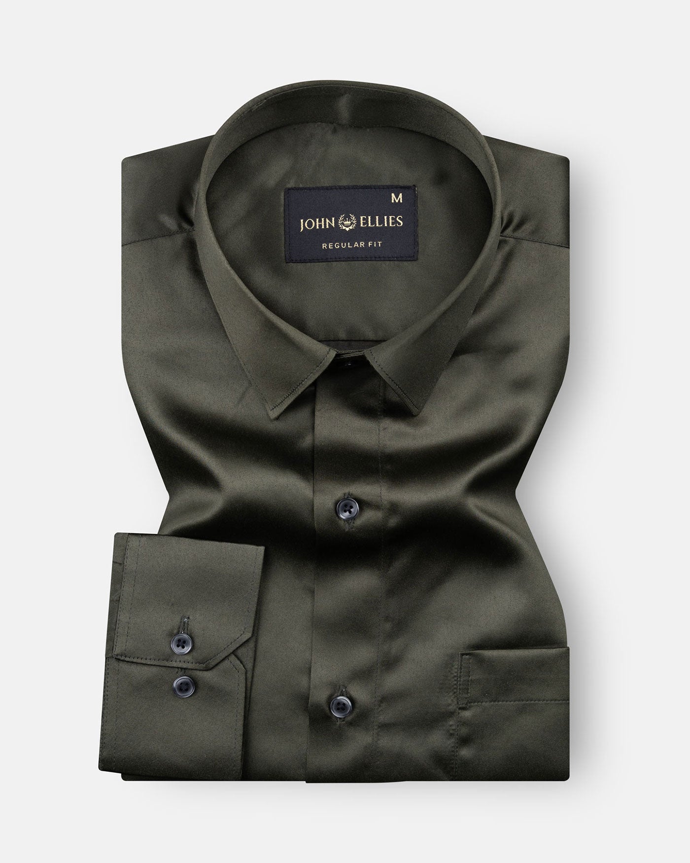 Montor Soldier Green Premium Satin Men's Shirt - John Ellies