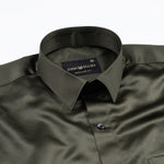 Montor Soldier Green Premium Satin Men's Shirt - John Ellies