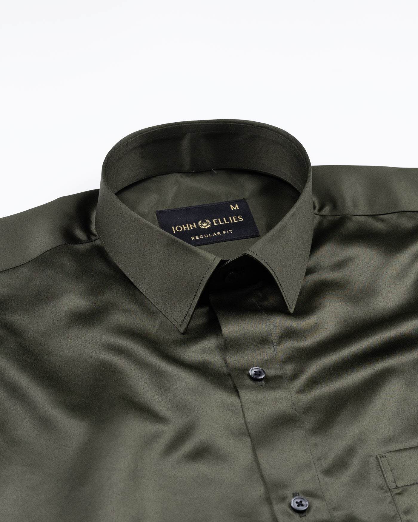 Montor Soldier Green Premium Satin Men's Shirt - John Ellies