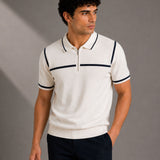 Sarrix Navy Blue Cotton Polo T-Shirt