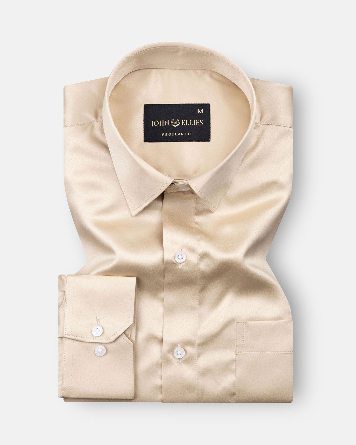 Montor Khaki Premium Satin Men's Shirt - John Ellies