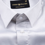 Montor Ghost Silver Satin Men's Shirt - John Ellies