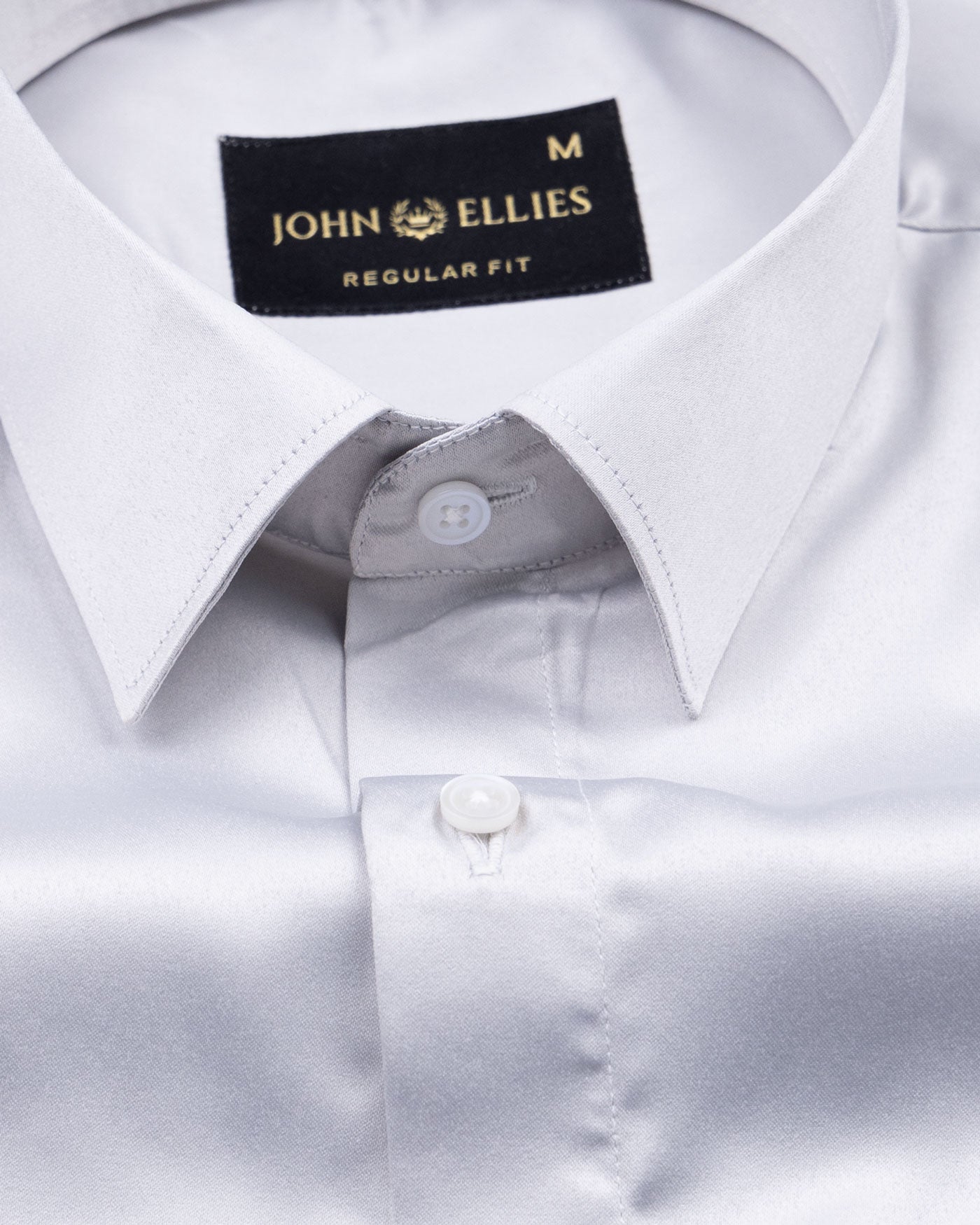 Montor Ghost Silver Satin Men's Shirt - John Ellies