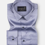 Montor Lavender Grey Satin Men's Shirt - John Ellies