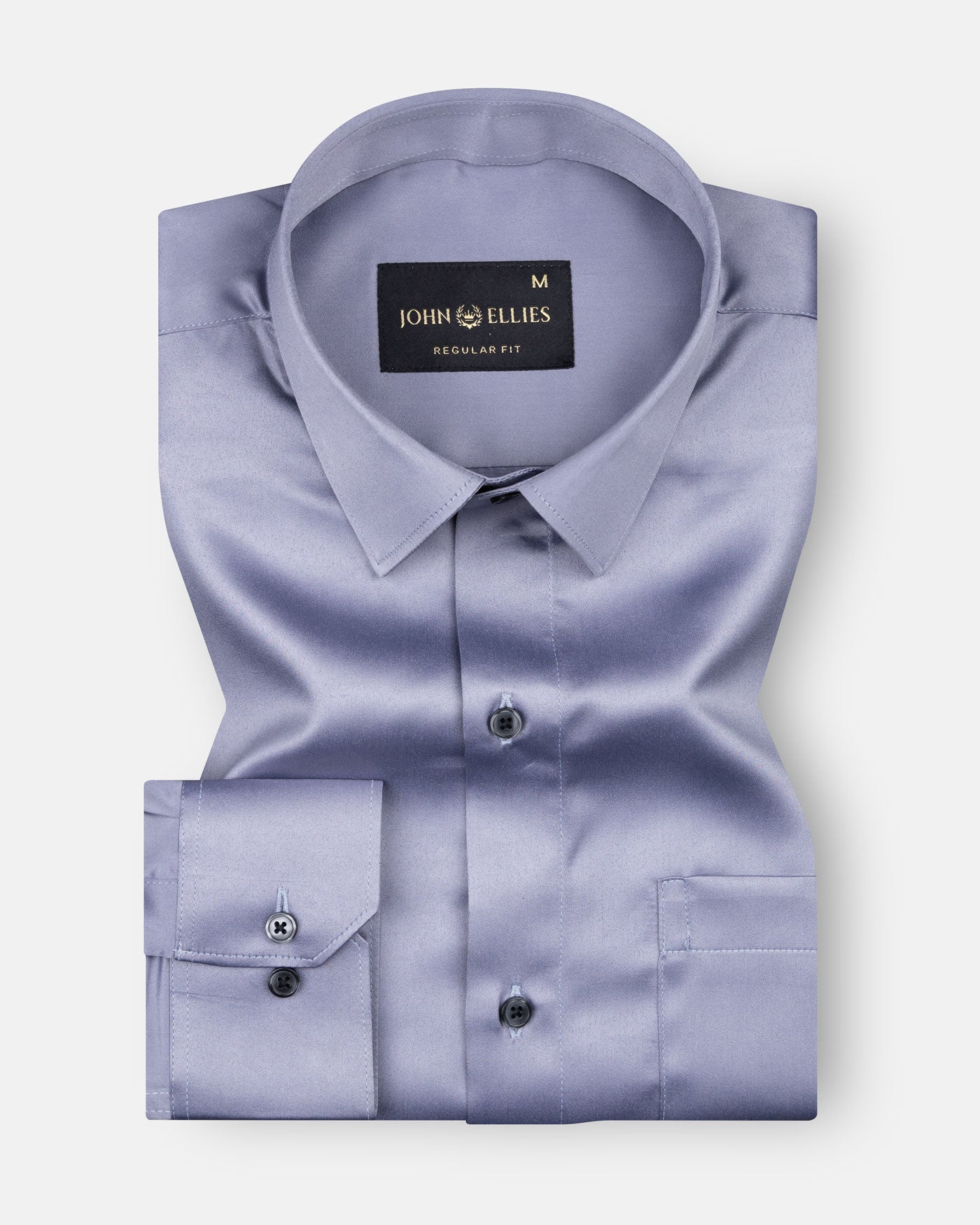 Montor Lavender Grey Satin Men's Shirt - John Ellies