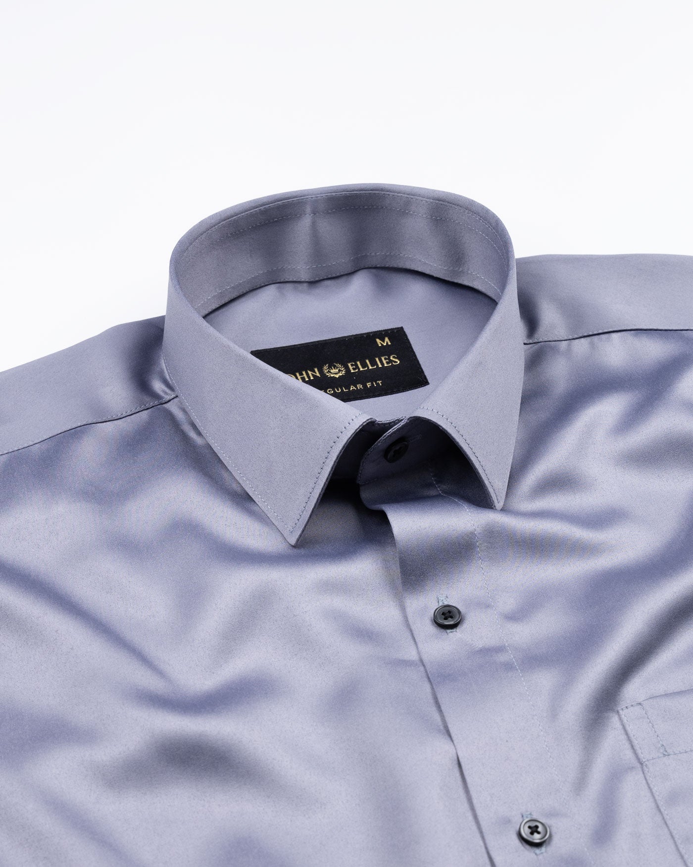 Montor Lavender Grey Satin Men's Shirt - John Ellies