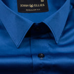 Montor Sapphire Blue Satin Men's Shirt - John Ellies