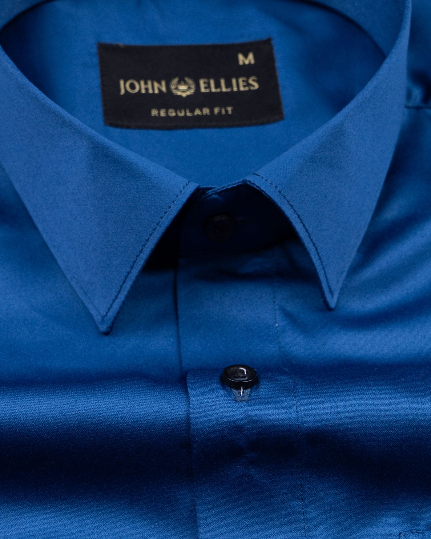 Montor Sapphire Blue Satin Men's Shirt - John Ellies