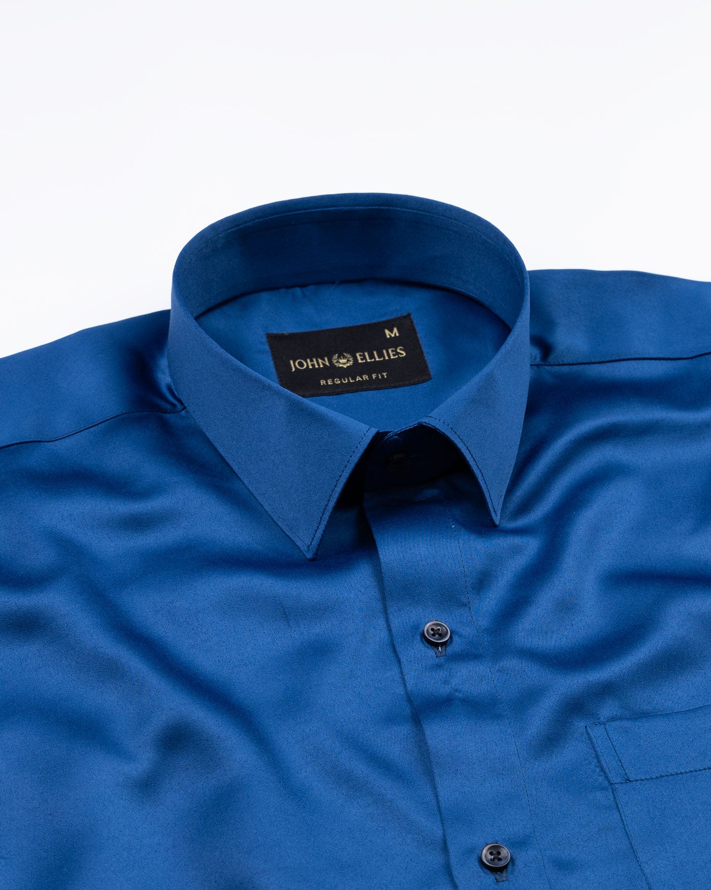 Montor Sapphire Blue Satin Men's Shirt - John Ellies