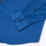 Montor Sapphire Blue Satin Men's Shirt - John Ellies