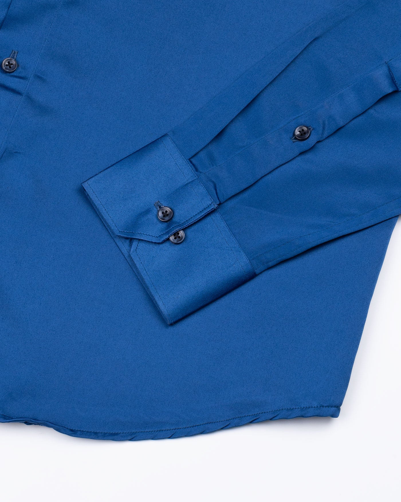 Montor Sapphire Blue Satin Men's Shirt - John Ellies