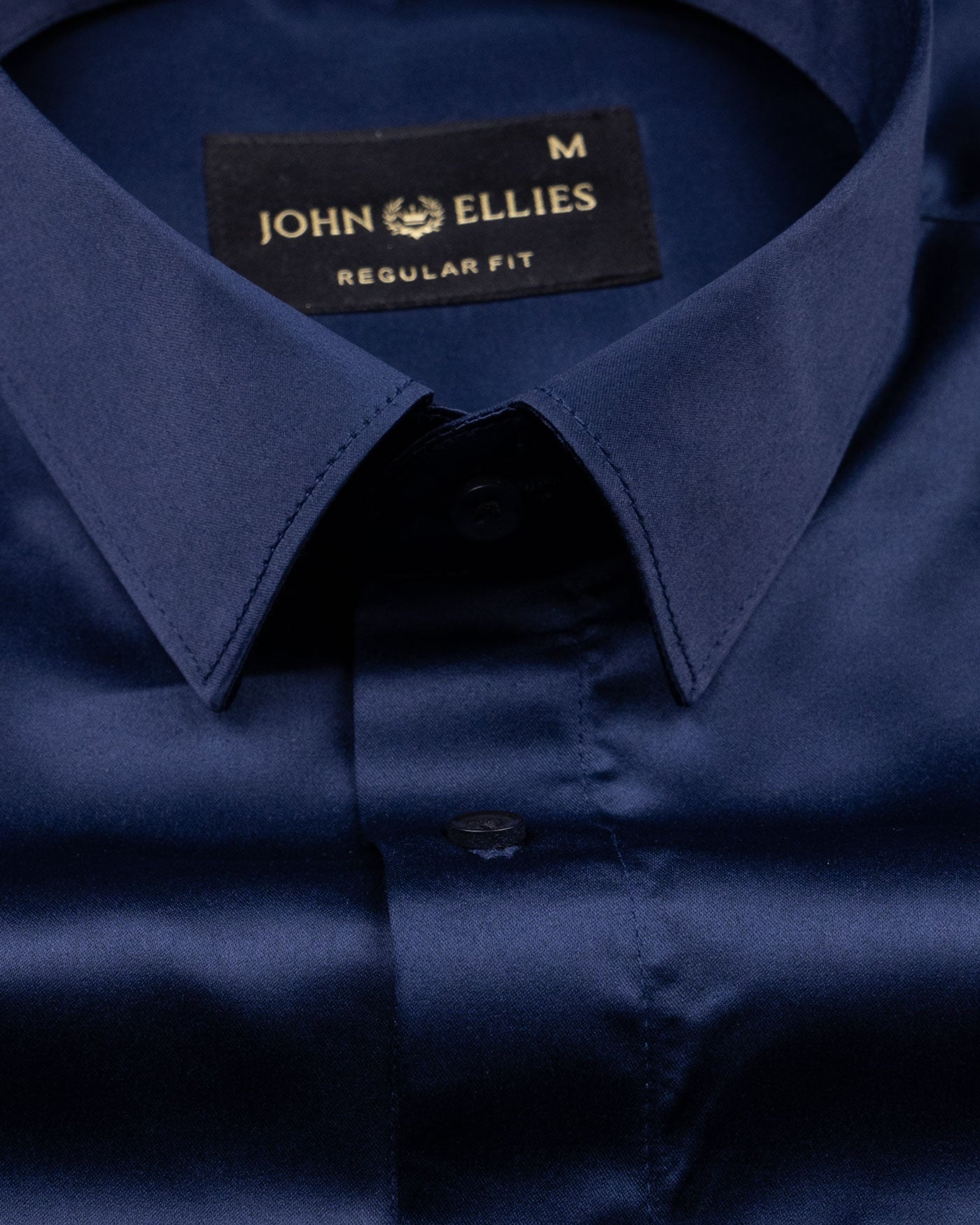 Montor Navy Blue Premium Satin Men's Shirt - John Ellies