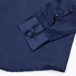 Montor Navy Blue Premium Satin Men's Shirt - John Ellies